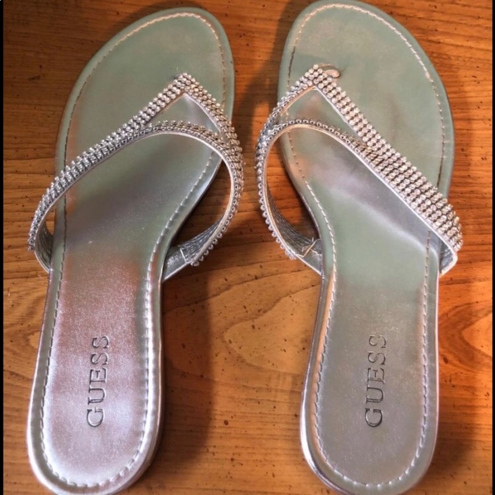 Guess silver sandals